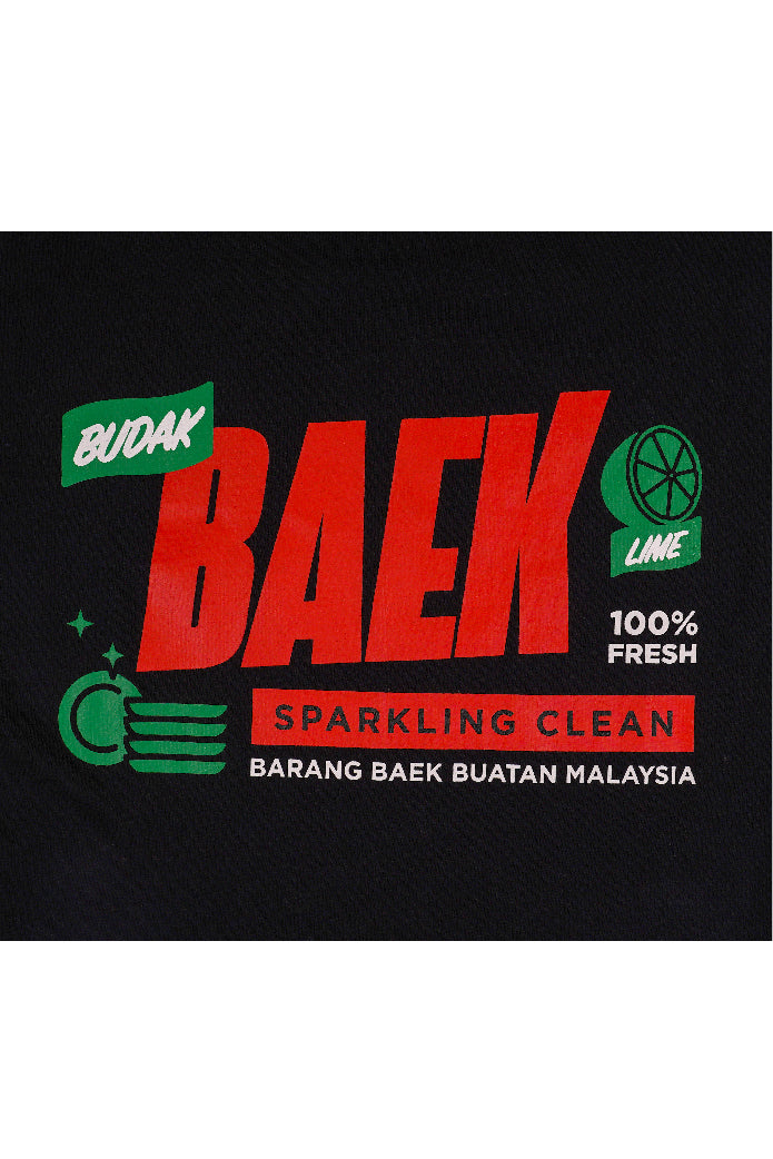 Budak Baek Malaysia Sparkling Baek Black Tshirt Front Print