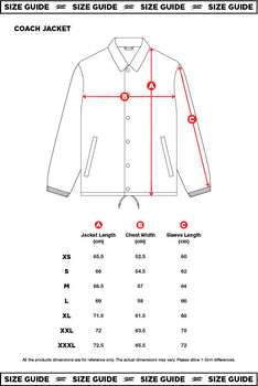 Budak Baek Malaysia Coach Jacket Size Guide