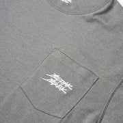 Budak Baek Malaysia Embroidery Logo Short Sleeve Pocket Grey Tshirt Front Pocket